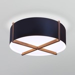 Plura Ceiling Light Fixture - Walnut / Matte Black