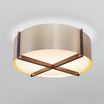 Plura Ceiling Light Fixture - Walnut / Brushed Rose Gold