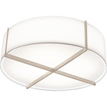 Plura Ceiling Flush Light - White Washed Oak / Frosted Polymer