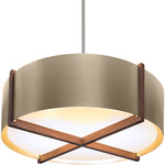 Plura Pendant - Walnut / Distressed Brass