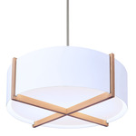 Plura Pendant - White Washed Oak / Frosted Polymer