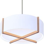 Plura Pendant - White Washed Oak / Gloss White