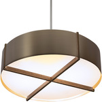 Plura Pendant - Walnut / Distressed Brass