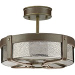 Rockdance Semi Flush Ceiling Light - Aged Brass / Mercury Glass