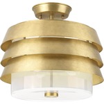 Sandbar Convertible Semi Flush Ceiling Light - Brushed Brass / Milk Glass