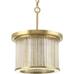 Sequit Point Convertible Semi Flush Ceiling Light - Brushed Brass / Mercury Glass