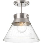 Tapia Trail Convertible Semi Flush Ceiling Light - Brushed Nickel / Clear Seeded