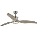 Farris Ceiling Fan with Light - Brushed Nickel / Grey Weathered Wood