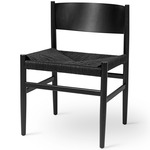 Nestor Side Chair - Black Lacquered Beech / Black Paper Cord