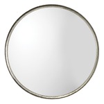 Refined Round Mirror - Silver Leaf