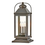 Anchorage 120V Outdoor Pier Mount Lantern - Light Oiled Bronze / Clear Seedy