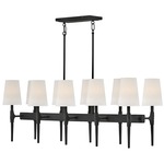 Beaumont Linear Chandelier - Black / Off White Linen