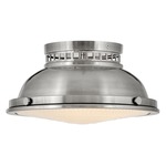 Emery Ceiling Flush Mount - Polished Antique Nickel / Etched Opal