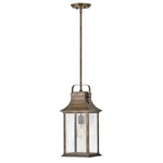 Grant Outdoor Pendant - Burnished Bronze / Clear Seedy