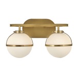 Hollis Bathroom Vanity Light - Heritage Brass / Etched Opal