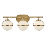 Hollis Bathroom Vanity Light - Heritage Brass / Etched Opal
