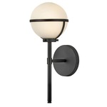 Hollis Wall Sconce - Black / Etched Opal