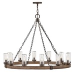 Sawyer Outdoor Chandelier - Sequoia / Clear Seedy