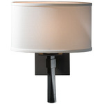 Beacon Hall Oval Drum Wall Sconce - Black / Natural Anna