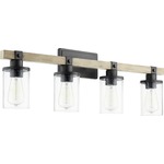 Alpine Bathroom Vanity Light - Black / Light Wood