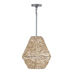 Coastal Pendant - Gray / Natural Jute