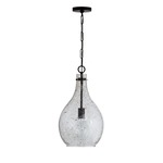 Signature 333813 Mini Pendant - Matte Black / Seeded Mercury