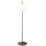 Kushi XL Floor Lamp - Black / Opal