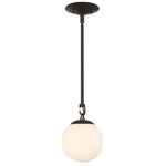 Orion Mini Pendant - Flat Black / White Frosted