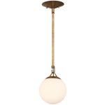 Orion Mini Pendant - Patina Aged Brass / White Frosted