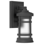 Composite Band Outdoor Wall Sconce - Textured Matte Black / Frosted