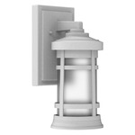 Composite Band Outdoor Wall Sconce - Textured White / Frosted