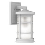 Composite Band Outdoor Wall Sconce - Textured White / Frosted