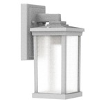 Composite Square Outdoor Wall Sconce - Textured White / Frosted