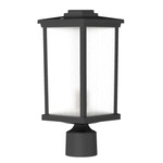 Composite Square Outdoor Post Light - Textured Matte Black / Frosted