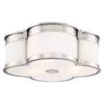 Quatrefoil Ceiling Light Fixture - Polished Nickel / Etched White