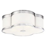 Quatrefoil Ceiling Light Fixture - Polished Nickel / Etched White