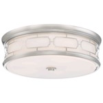 Patterned Ceiling Light Fixture - Polished Nickel / Etched White