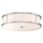Studded Ceiling Light Fixture - Brushed Nickel / Etched Opal