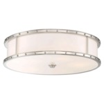Studded Ceiling Light Fixture - Brushed Nickel / Etched Opal