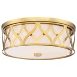Lattice Ceiling Light Fixture - Liberty Gold / Etched White