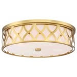Lattice Ceiling Light Fixture - Liberty Gold / Etched White