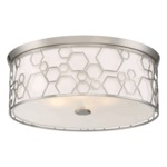 Hexagon Bubbles Ceiling Light Fixture - Brushed Nickel / White