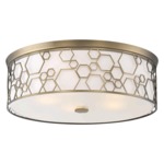 Hexagon Bubbles Ceiling Light Fixture - Polished Satin Brass / White