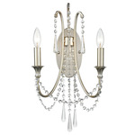 Arcadia Wall Sconce - Antique Silver / Hand-Cut Crystal