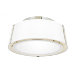 Fulton Ceiling Flush Light - Polished Nickel / White Silk