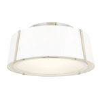 Fulton Ceiling Flush Light - Polished Nickel / White Silk