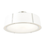 Fulton Semi Flush Ceiling Light - Polished Nickel / White Silk