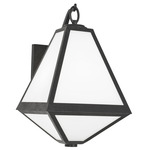 Glacier Outdoor Wall Sconce - Black Charcoal / Opal