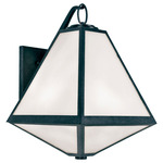 Glacier Outdoor Wall Sconce - Black Charcoal / Opal