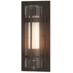 Banded Seeded Glass Outdoor Wall Sconce - Coastal Bronze / Opal and Seeded